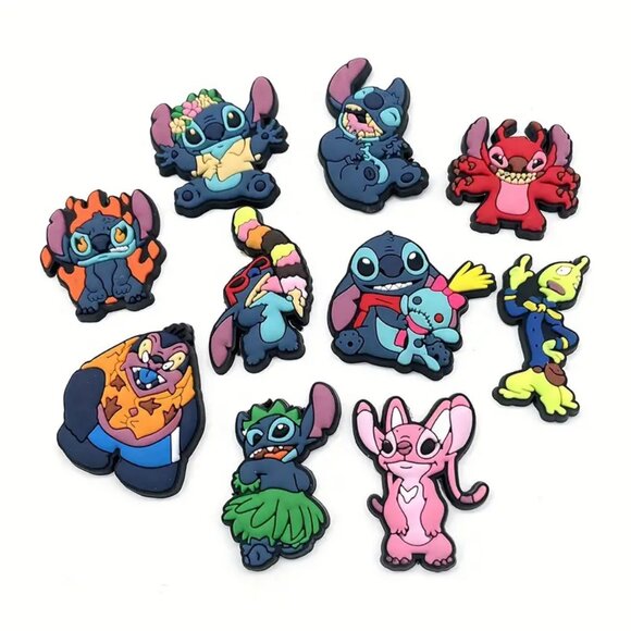 10 Pc Stitch PVC Shoe/Croc Charms - Picture 1 of 5